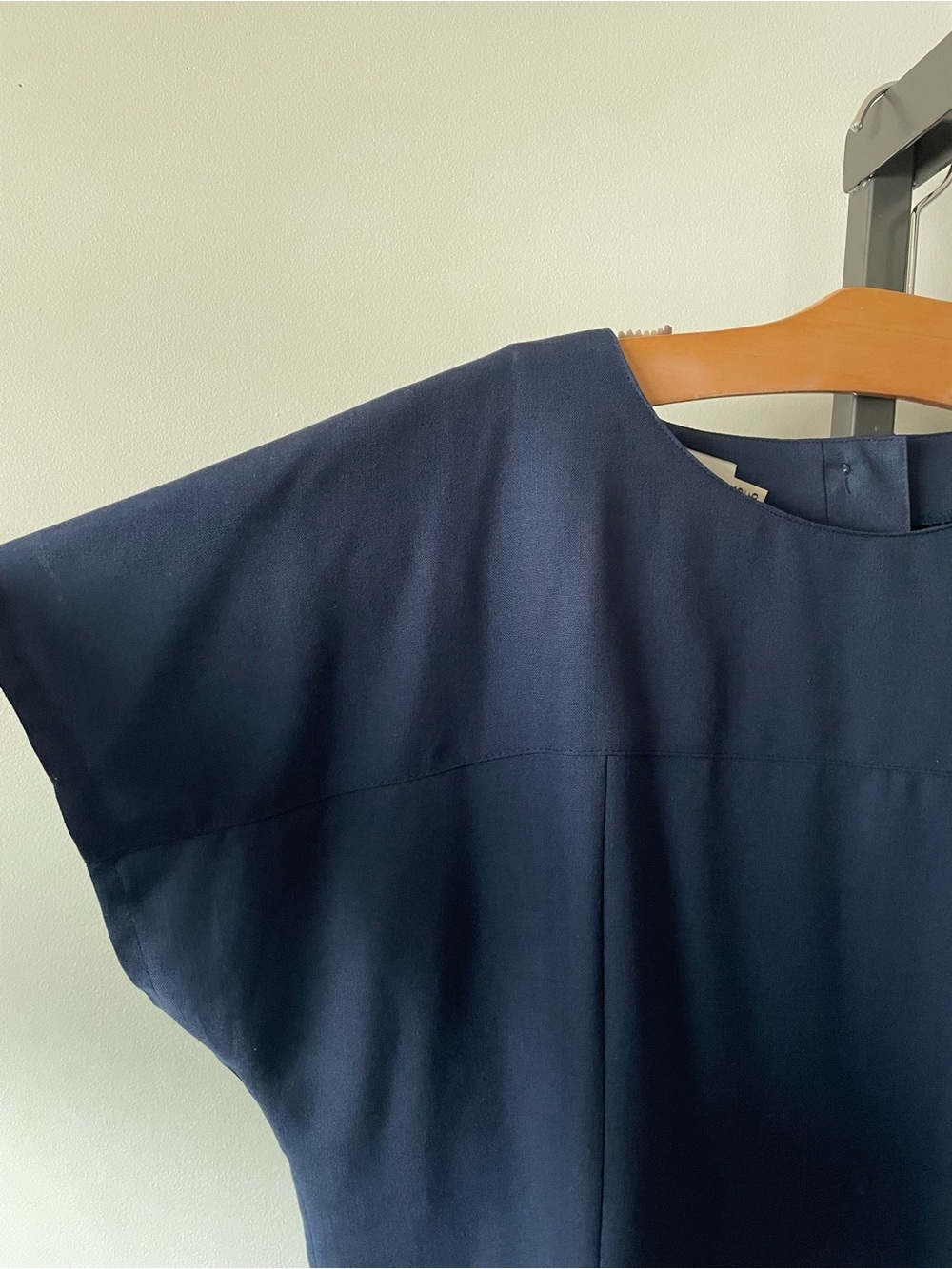 Vintage 100% Wool Shirt Top Blouse By Hobnobber Canada Blue Batwing Sleeve - Picture 3 of 7